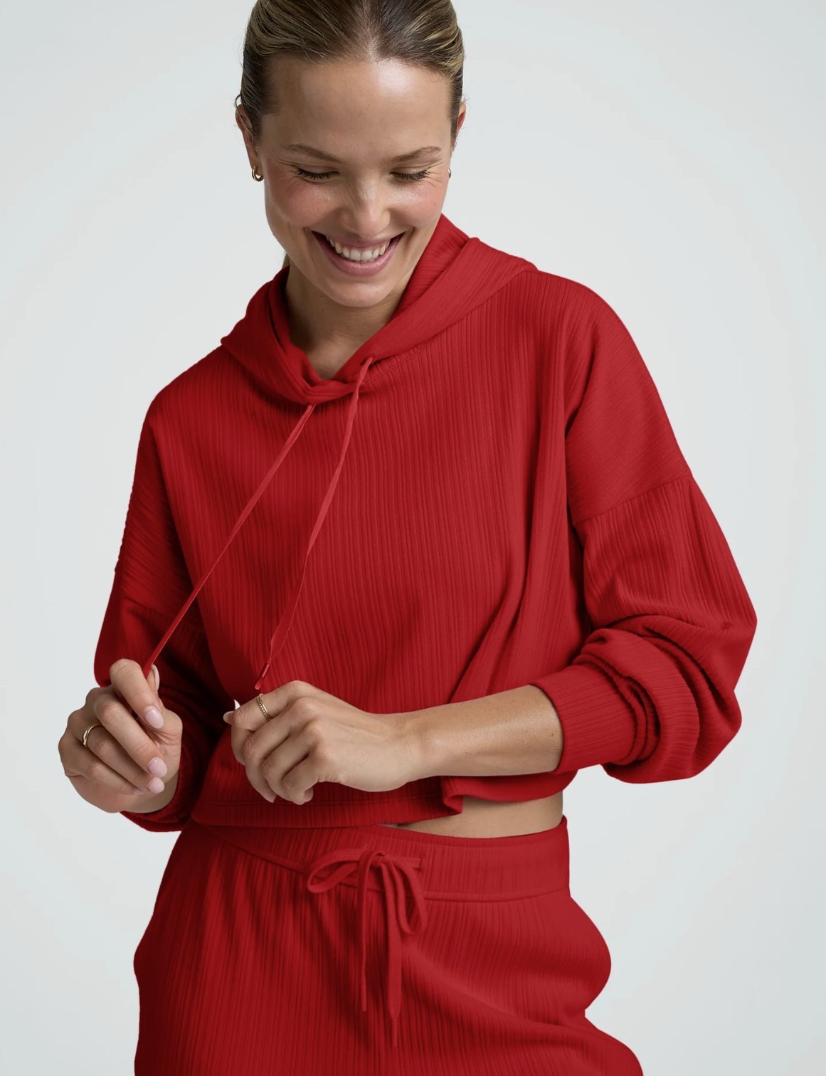 Beyond Yoga Breathe Easy Ribbed Cropped Hoodie
