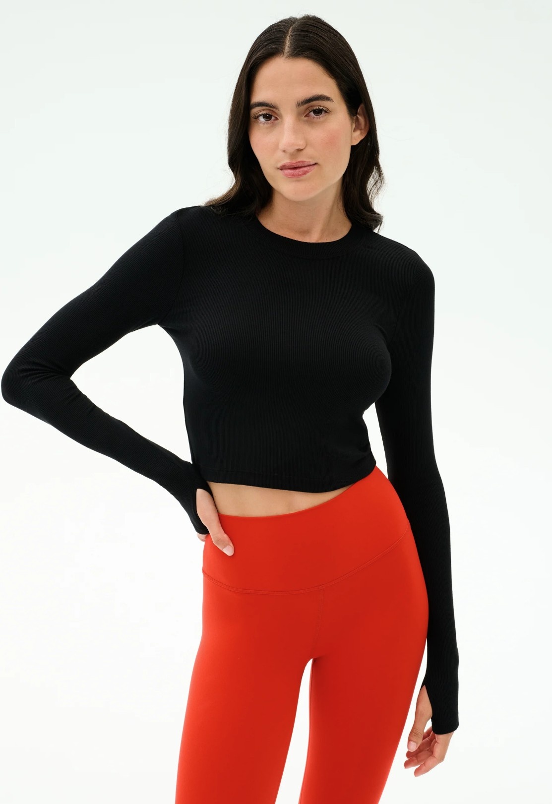 Splits59 Louise Rib Long Sleeve Crop