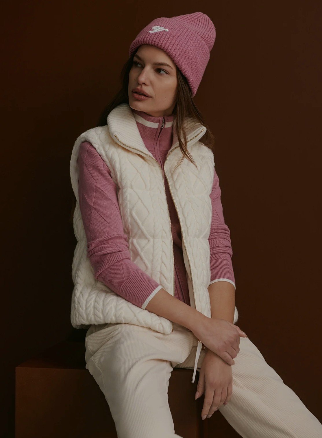 Varley Irina Cable-Knit Gilet