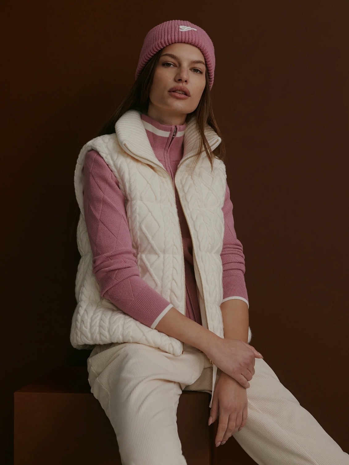 Varley Irina Cable-Knit Gilet