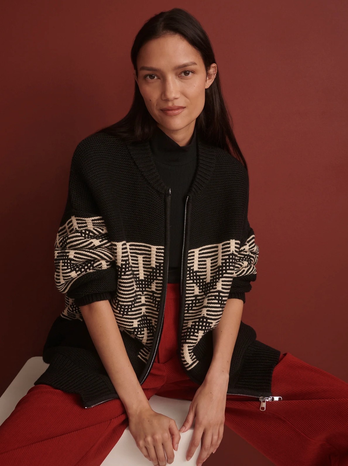 Varley Linnea Fairisle Knit Jacket