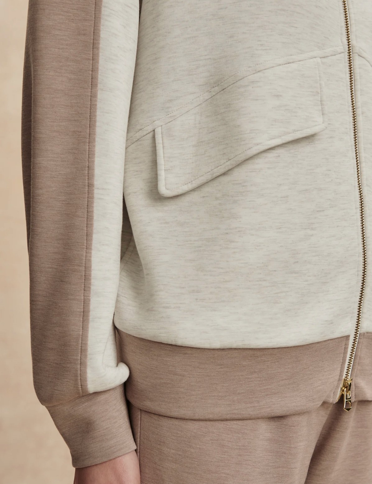 Varley Garcia 2 Tone Zip Through Sweat