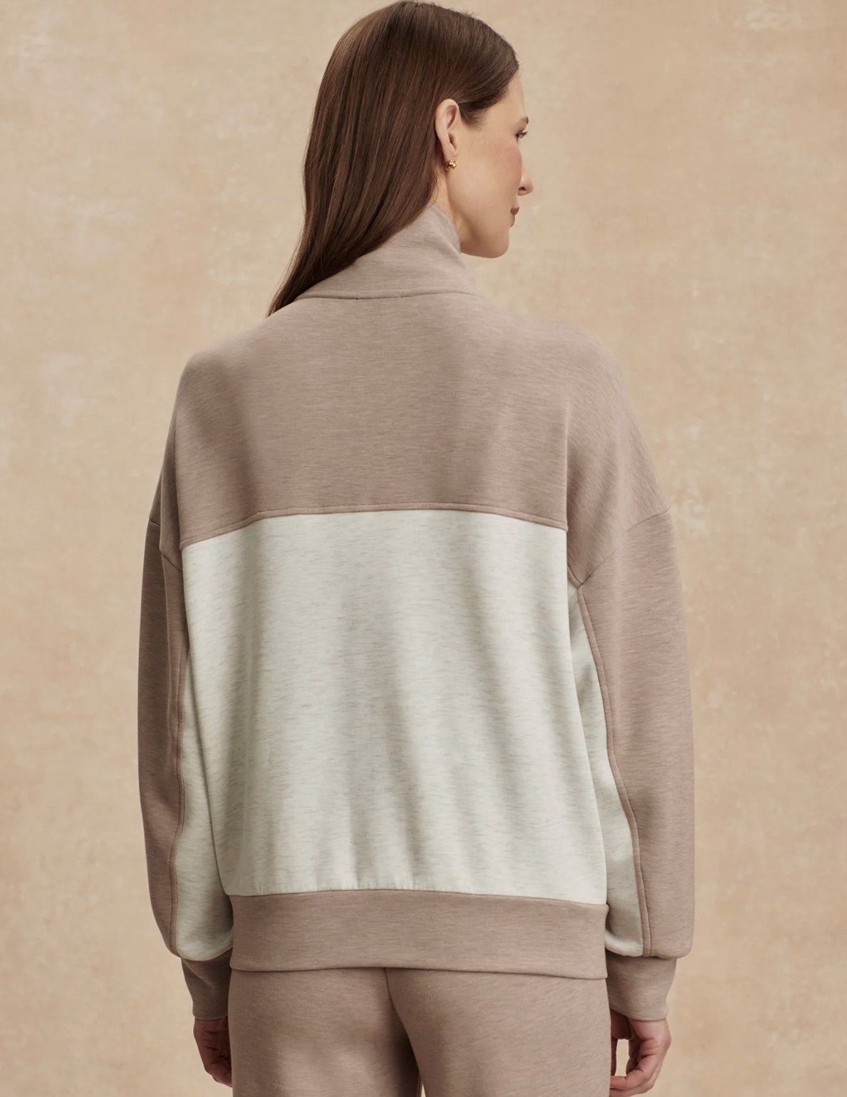 Varley Garcia 2 Tone Zip Through Sweat