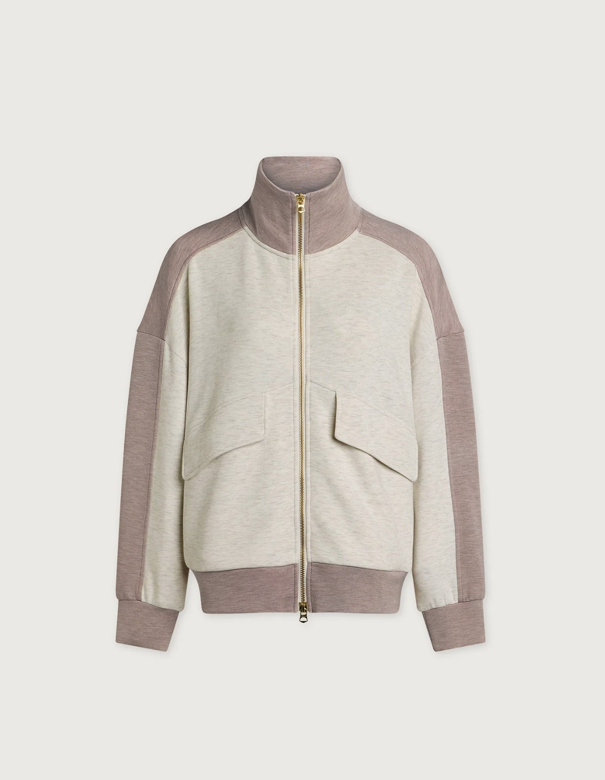 Varley Garcia 2 Tone Zip Through Sweat