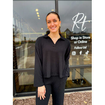 Project Social T Shea Brushed Rib Collared Pullover