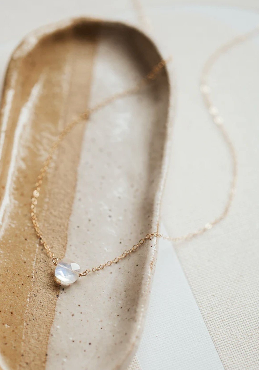 Hello Adorn Moonstone Cushion Necklace