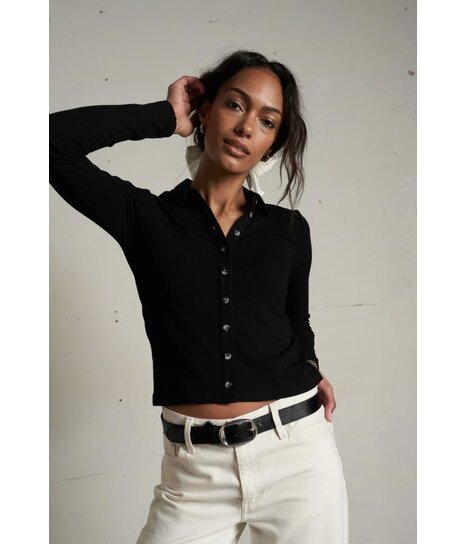 トップス THEREDTHREAD S logo jersey tops black THEREDTHREAD / ザレッドスレッド】S logo jersey tops