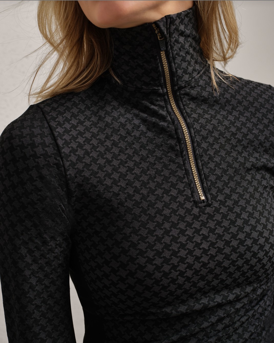 Rhone Apres Houndstooth Seamless 1/4 Zip