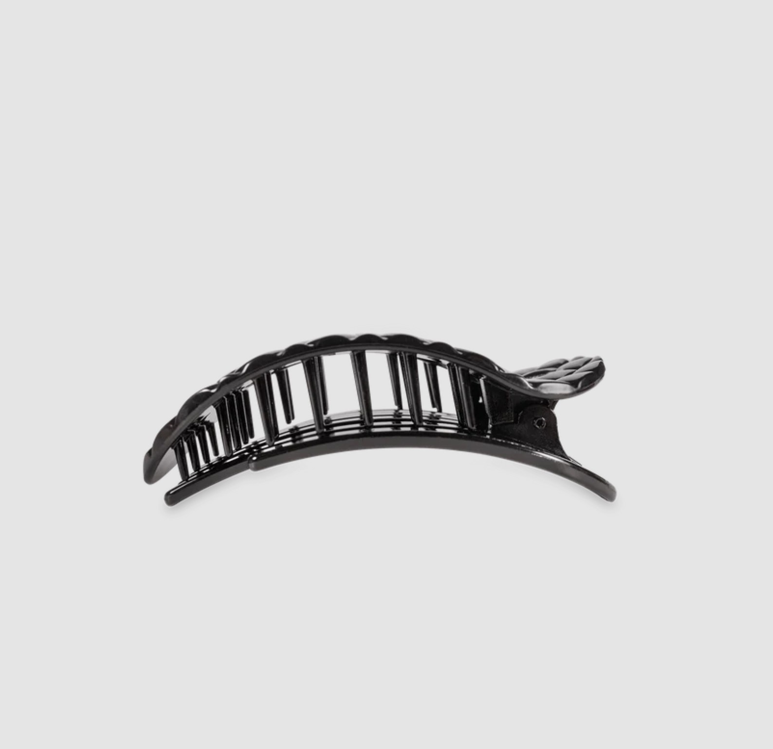Teleties Jet Black Quilted Small Flat Round Hair Clip