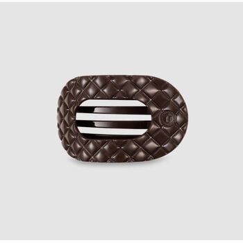 Teleties Truly Taupe Quilted Small Flat Round Hair Clip