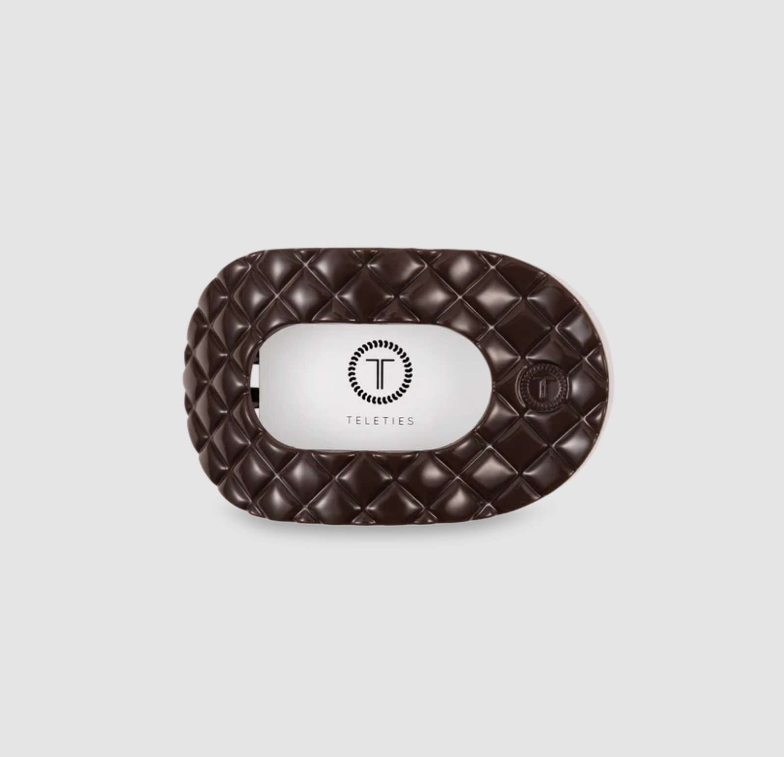 Teleties Truly Taupe Quilted Small Flat Round Hair Clip