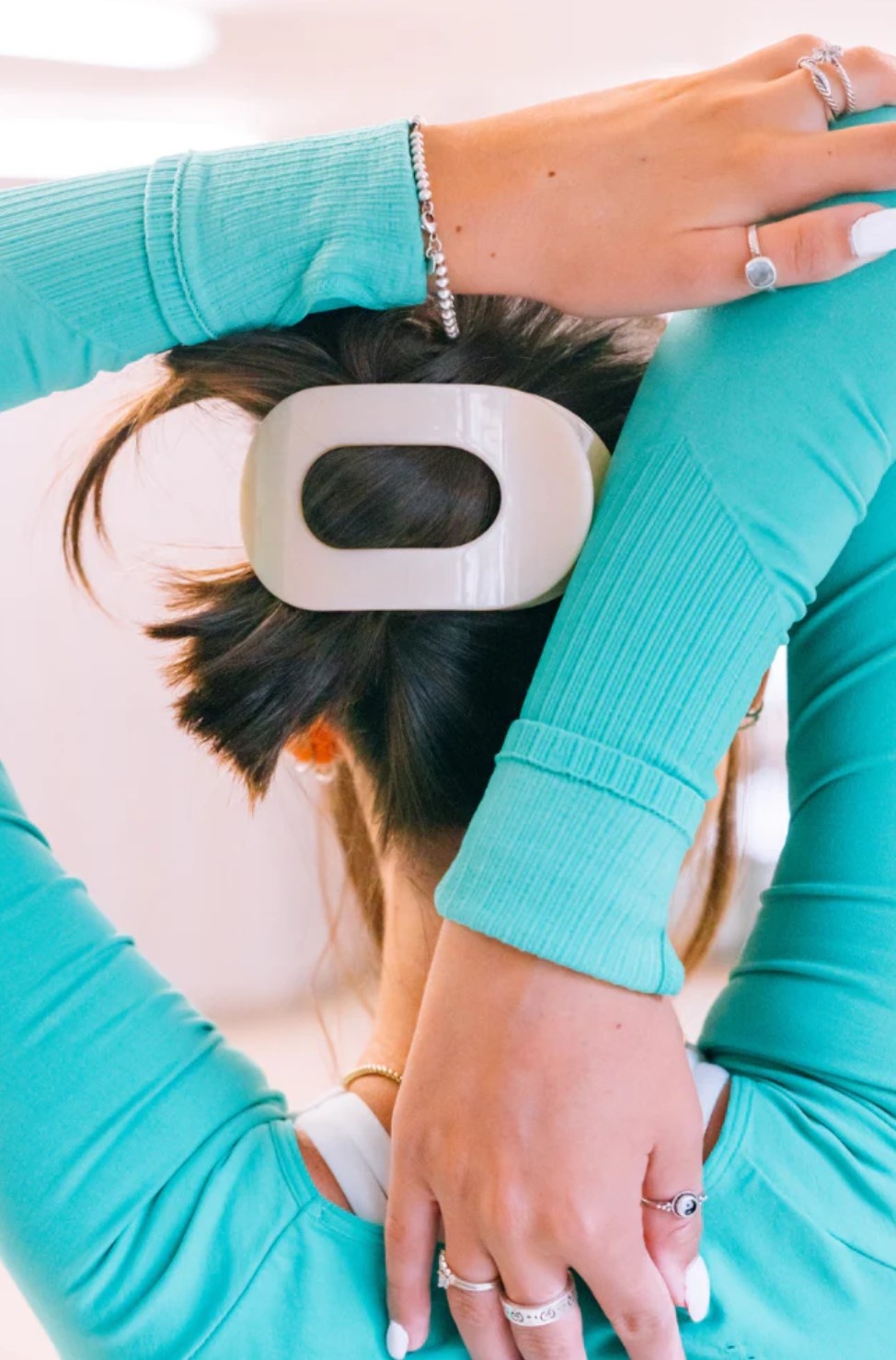 Teleties Large Flat Round Hair Clip