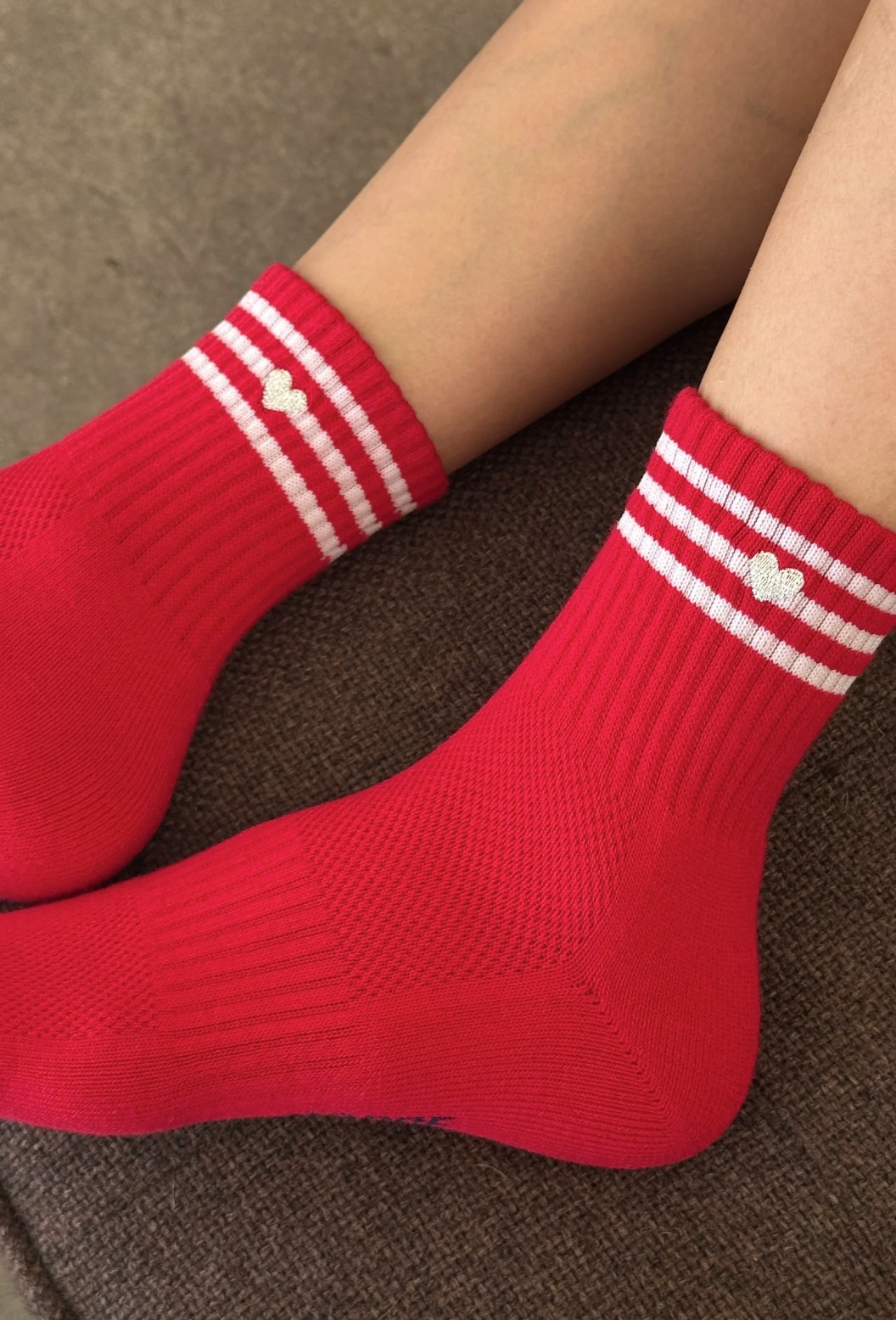 Le Bon Shoppe Embroidered Girlfriend Socks Scarlet + Heart