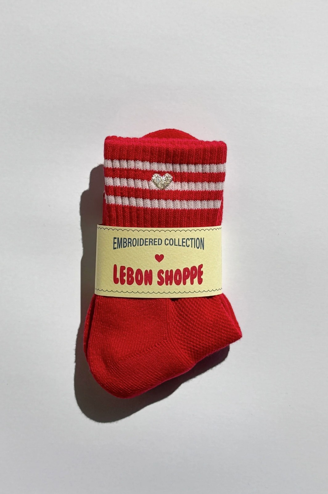 Le Bon Shoppe Embroidered Girlfriend Socks Scarlet + Heart