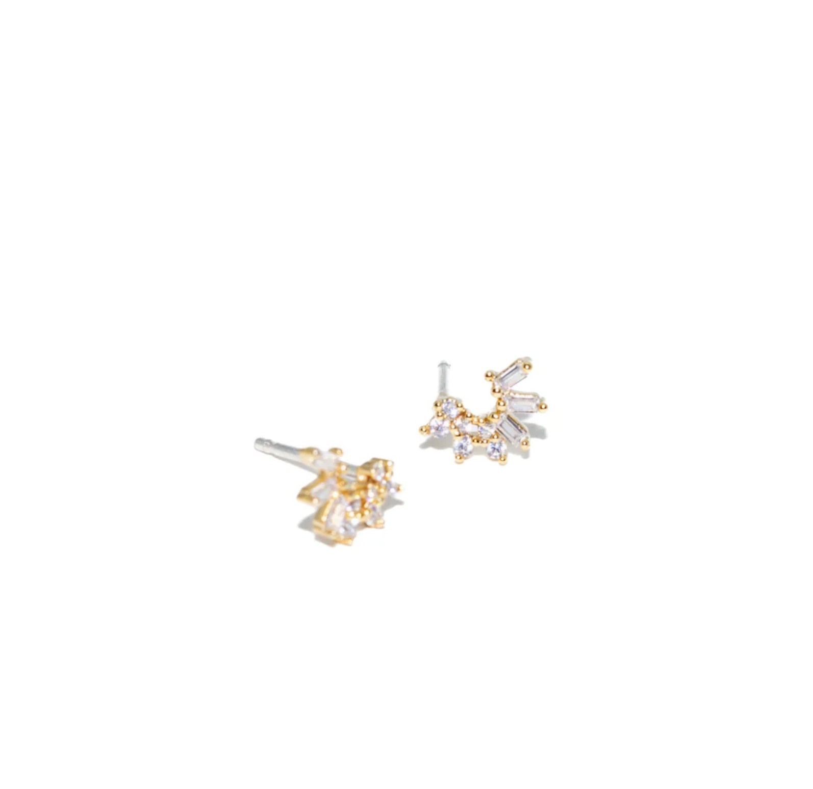 Adorn512 CZ Crescent Stud Earrings