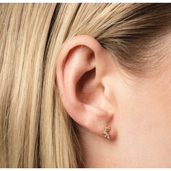 Adorn512 CZ Crescent Stud Earrings