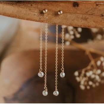 Hello Adorn Pearl Fringe Backdrop Earring