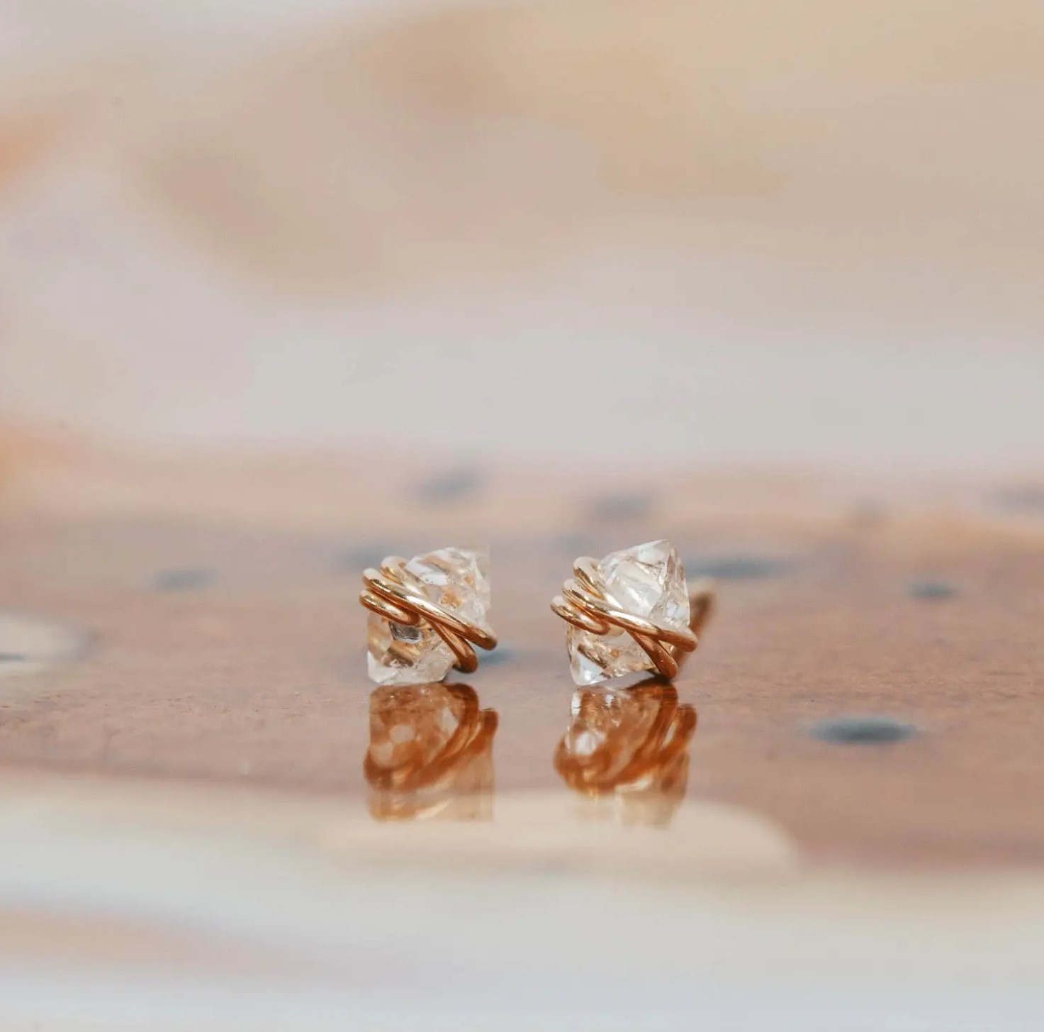 Hello Adorn Herkimer Diamond Studs