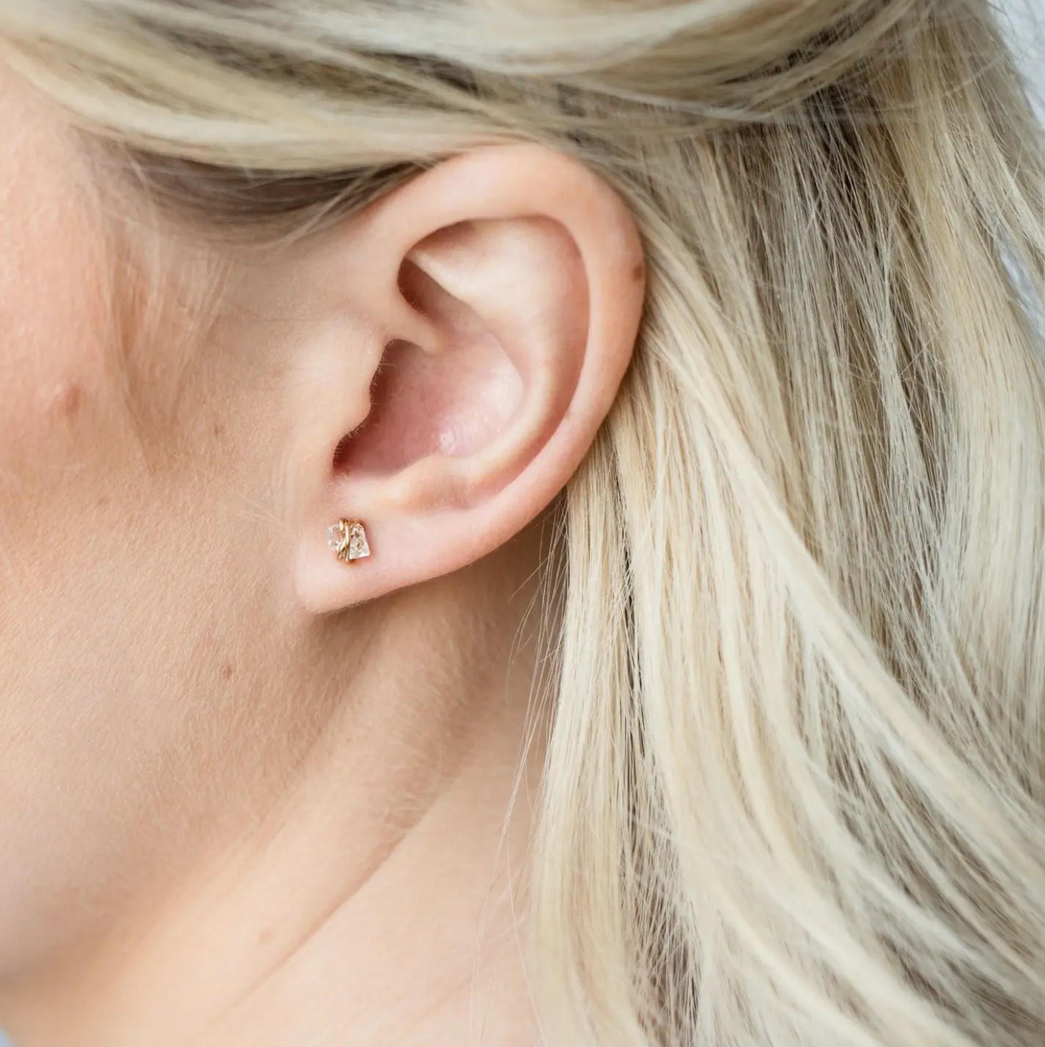 Hello Adorn Herkimer Diamond Studs