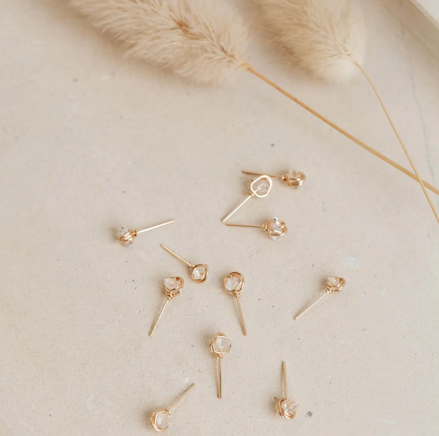 Hello Adorn Herkimer Diamond Studs