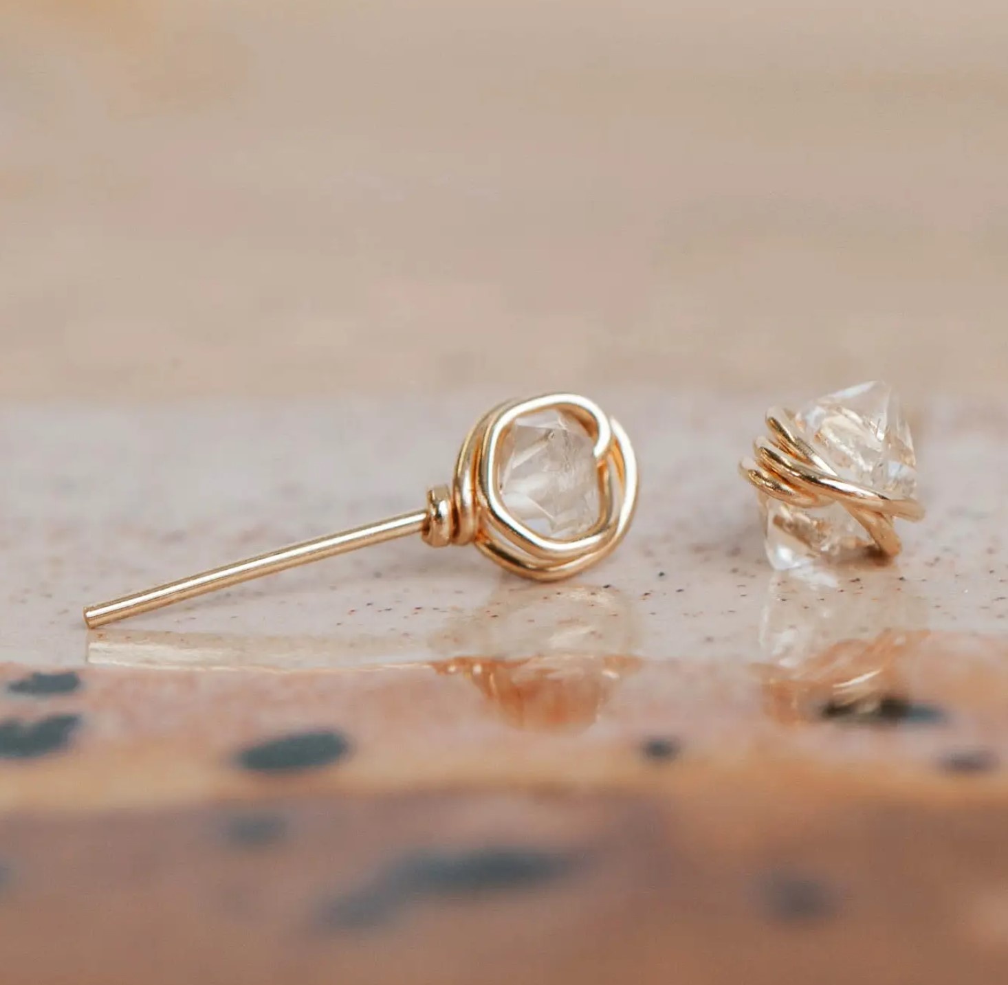 Hello Adorn Herkimer Diamond Studs