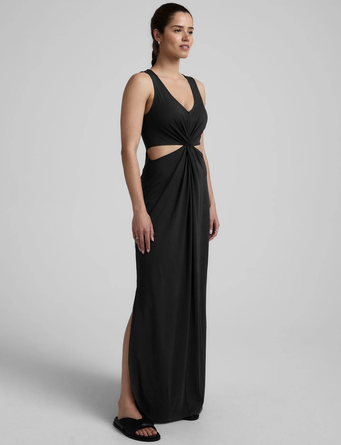 Beyond Yoga Around The World Twist Front Maxi Dress