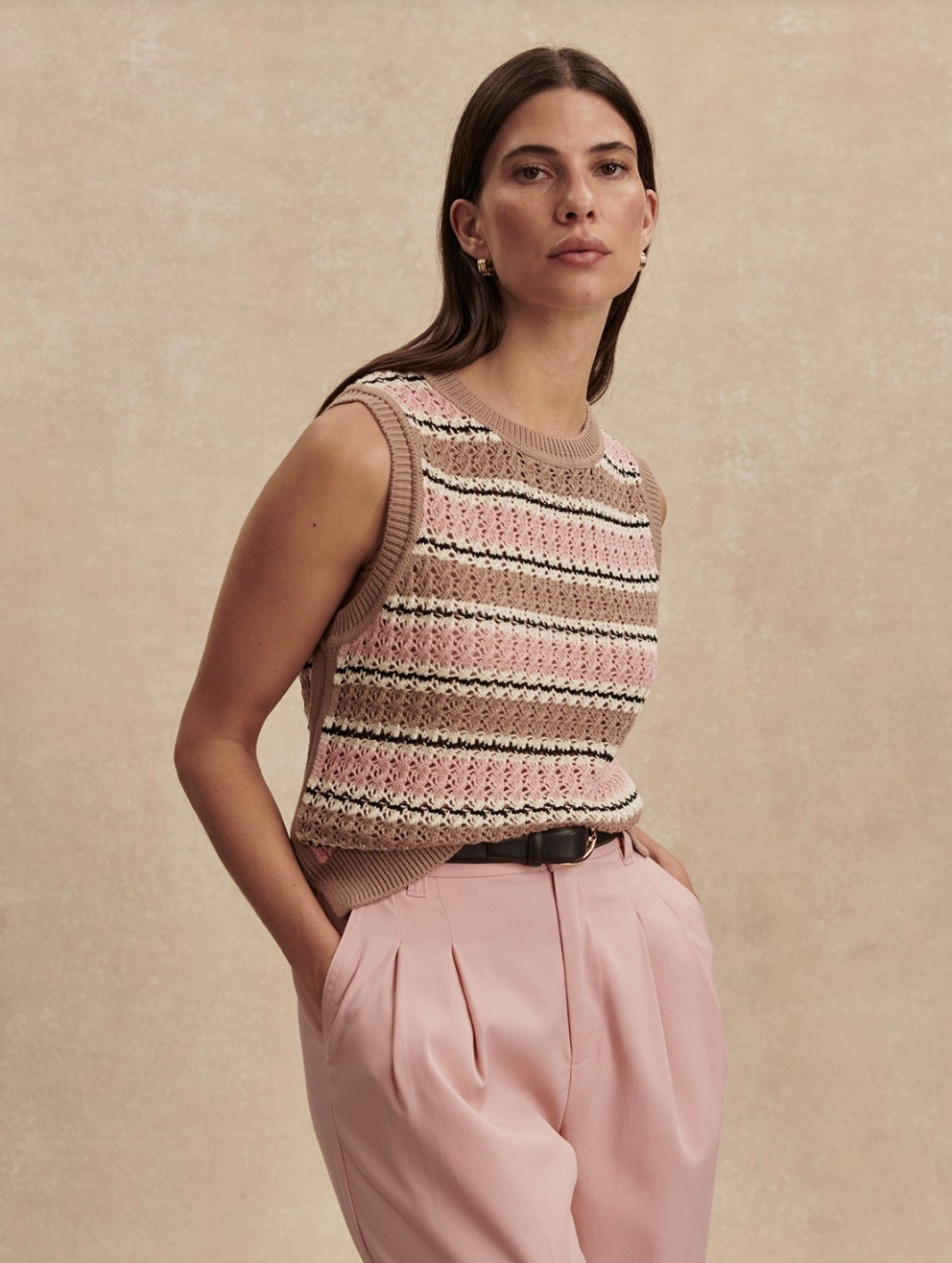 Varley Deeley Stripe Stitch Tank