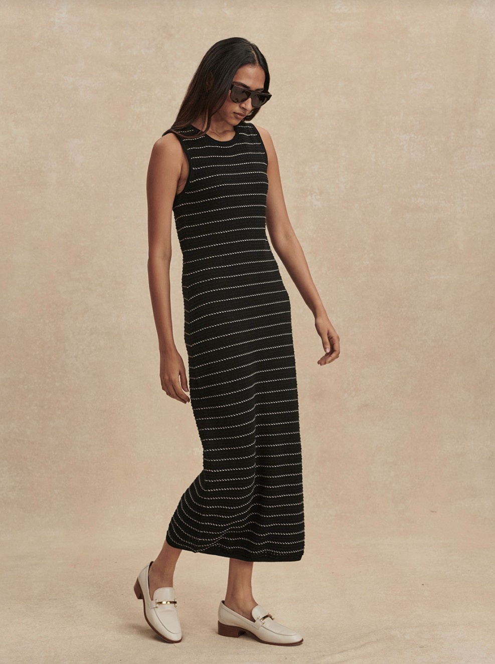 Varley Beesley Stitch Knit Midi Dress