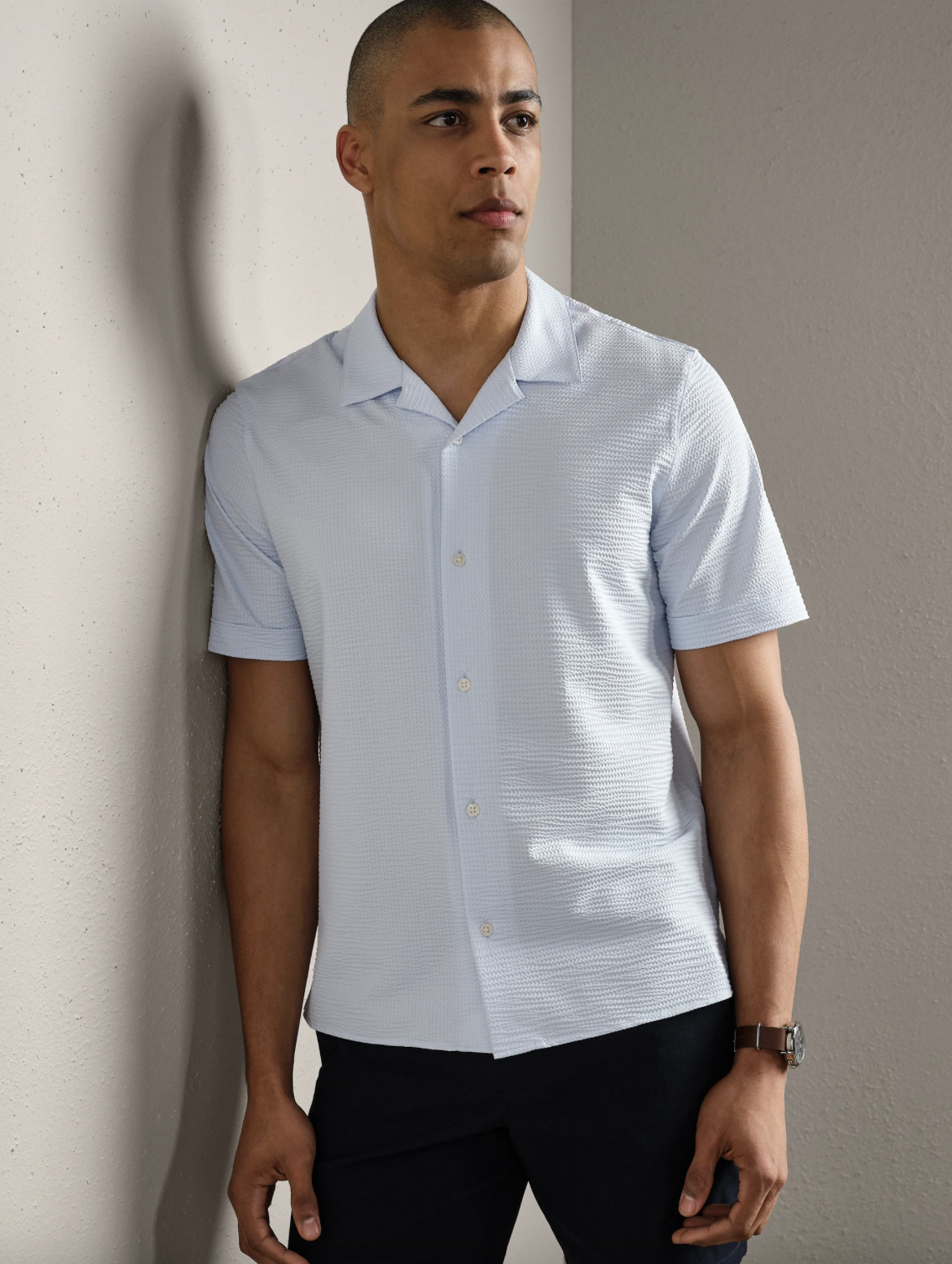 Rhone Commuter Seersucker Camp Collar Shirt