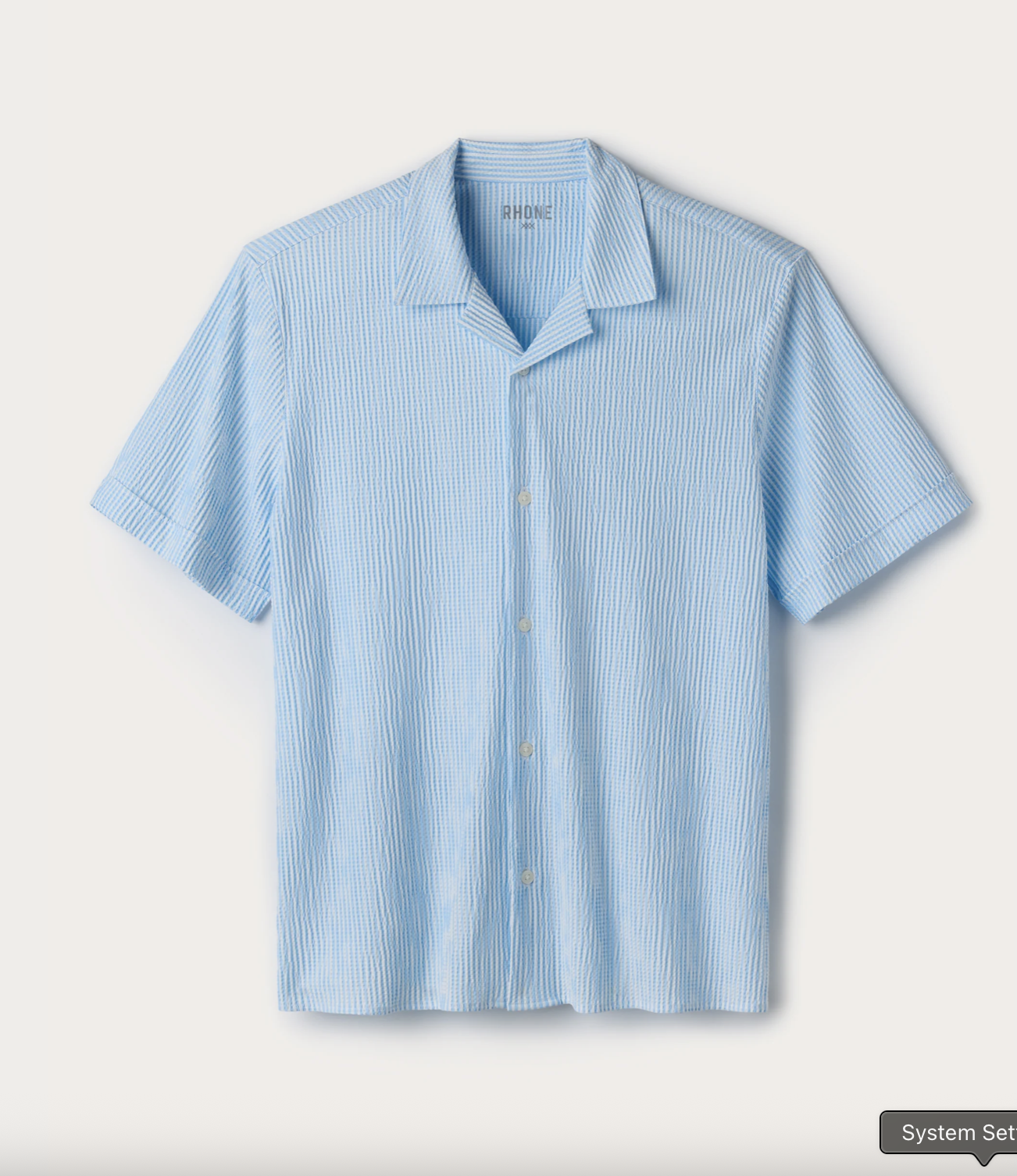 Rhone Commuter Seersucker Camp Collar Shirt