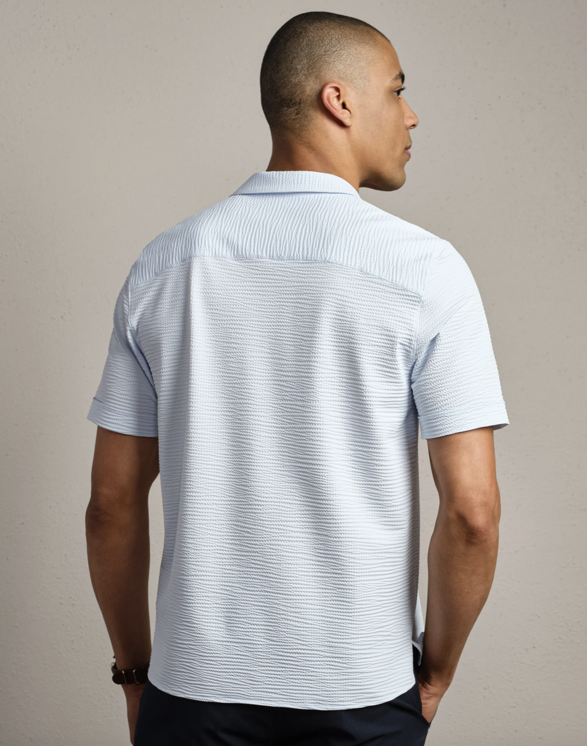 Rhone Commuter Seersucker Camp Collar Shirt