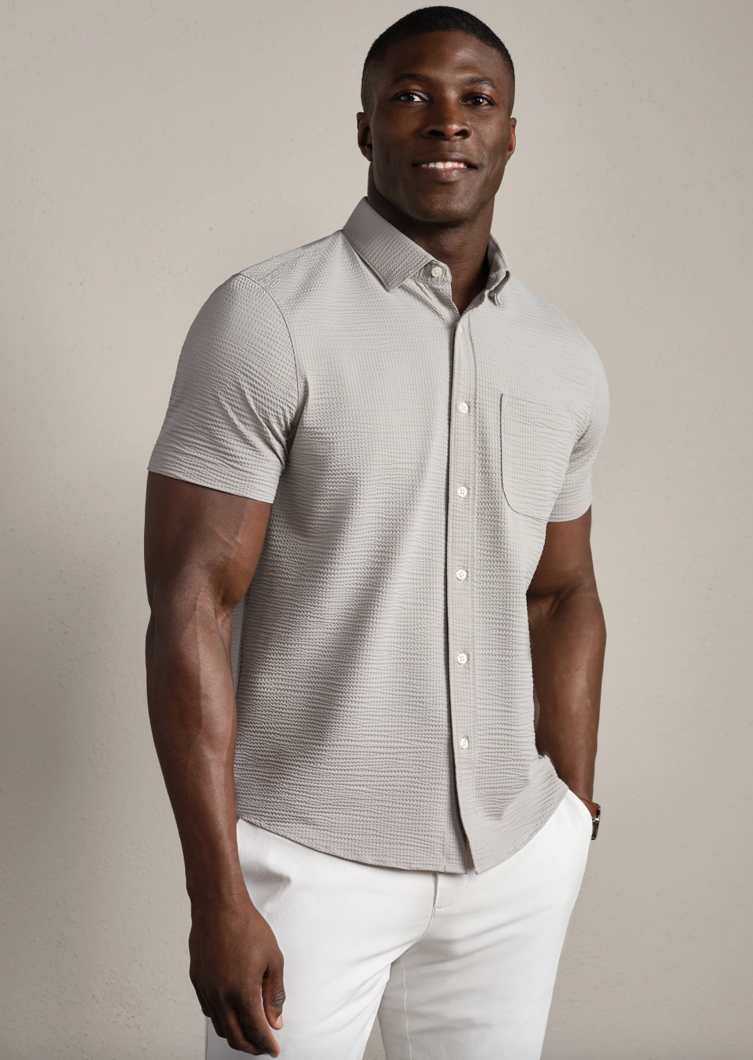 Rhone Commuter Seersucker Short Sleeve Shirt