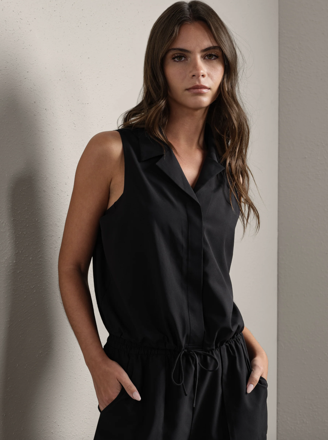 Rhone Mirage Sleeveless Notch Collar Blouse