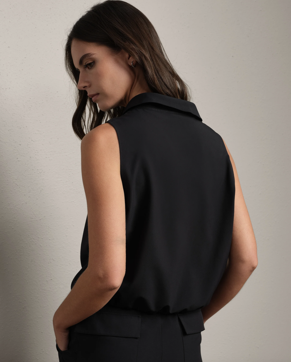 Rhone Mirage Sleeveless Notch Collar Blouse