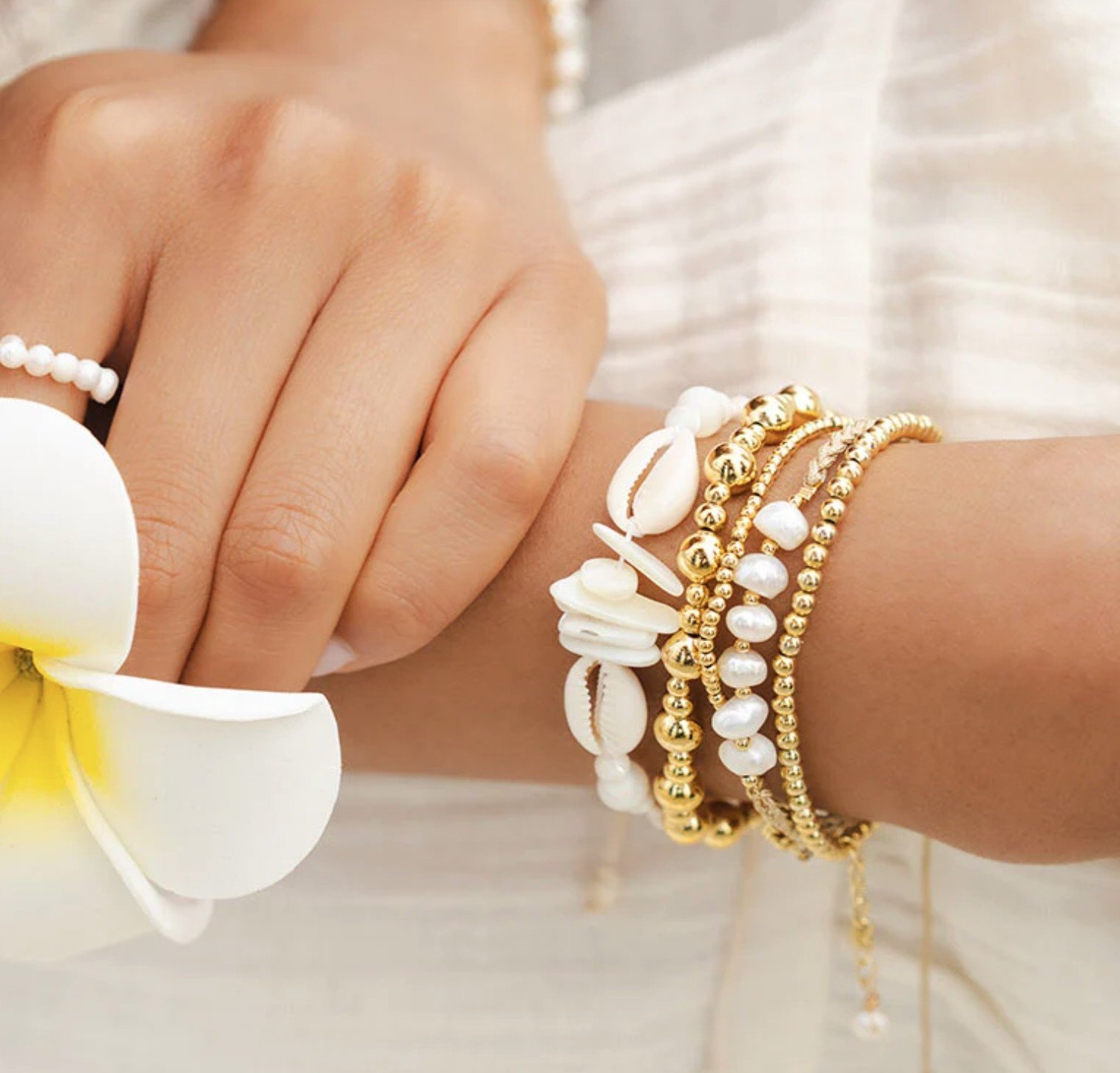 Lotus & Luna Gold Bead 2mm Bracelet