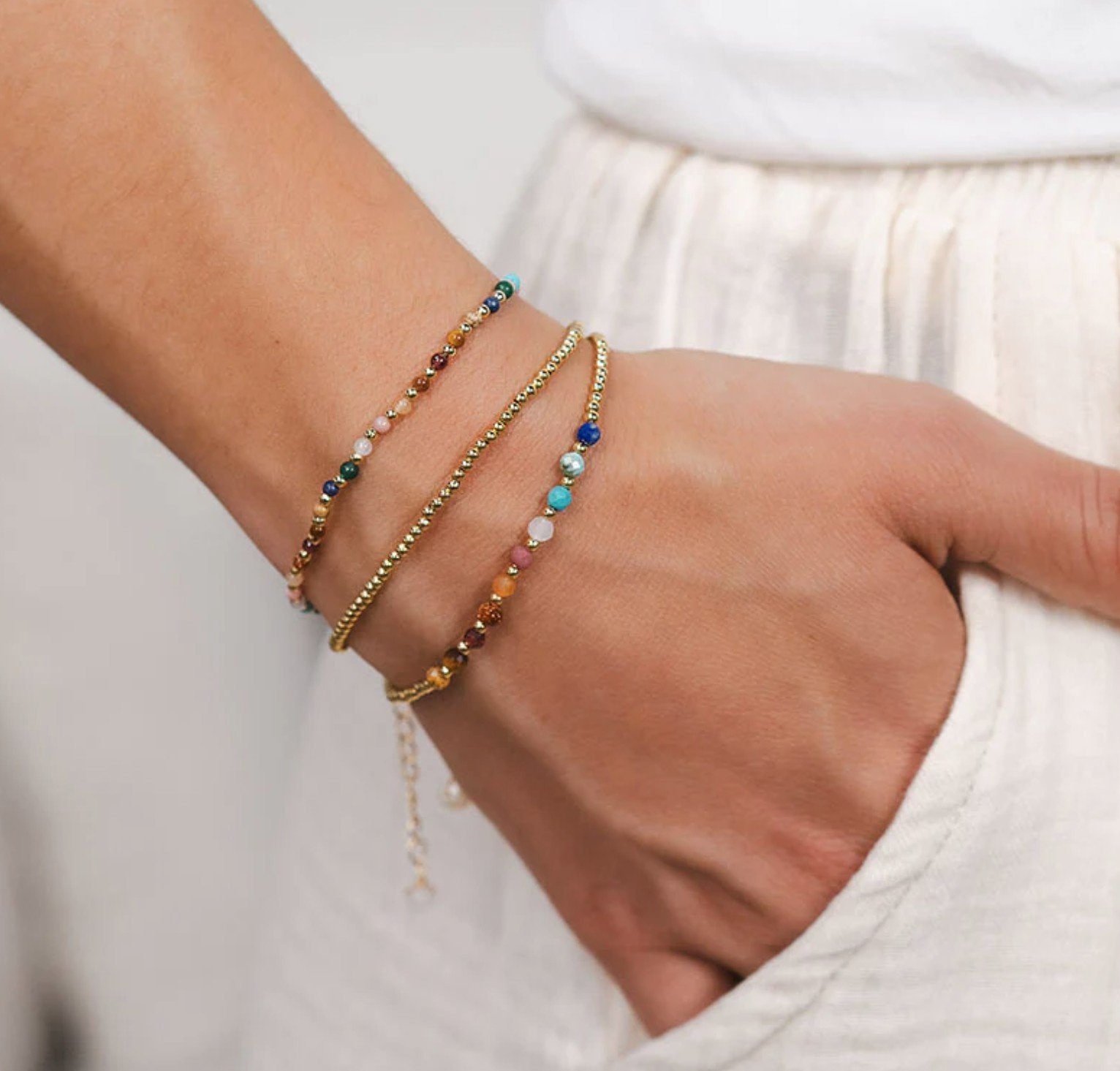 Lotus & Luna Gold Bead 2mm Bracelet