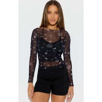 Spiritual Gangster Olivia Mesh Long Sleeve Top