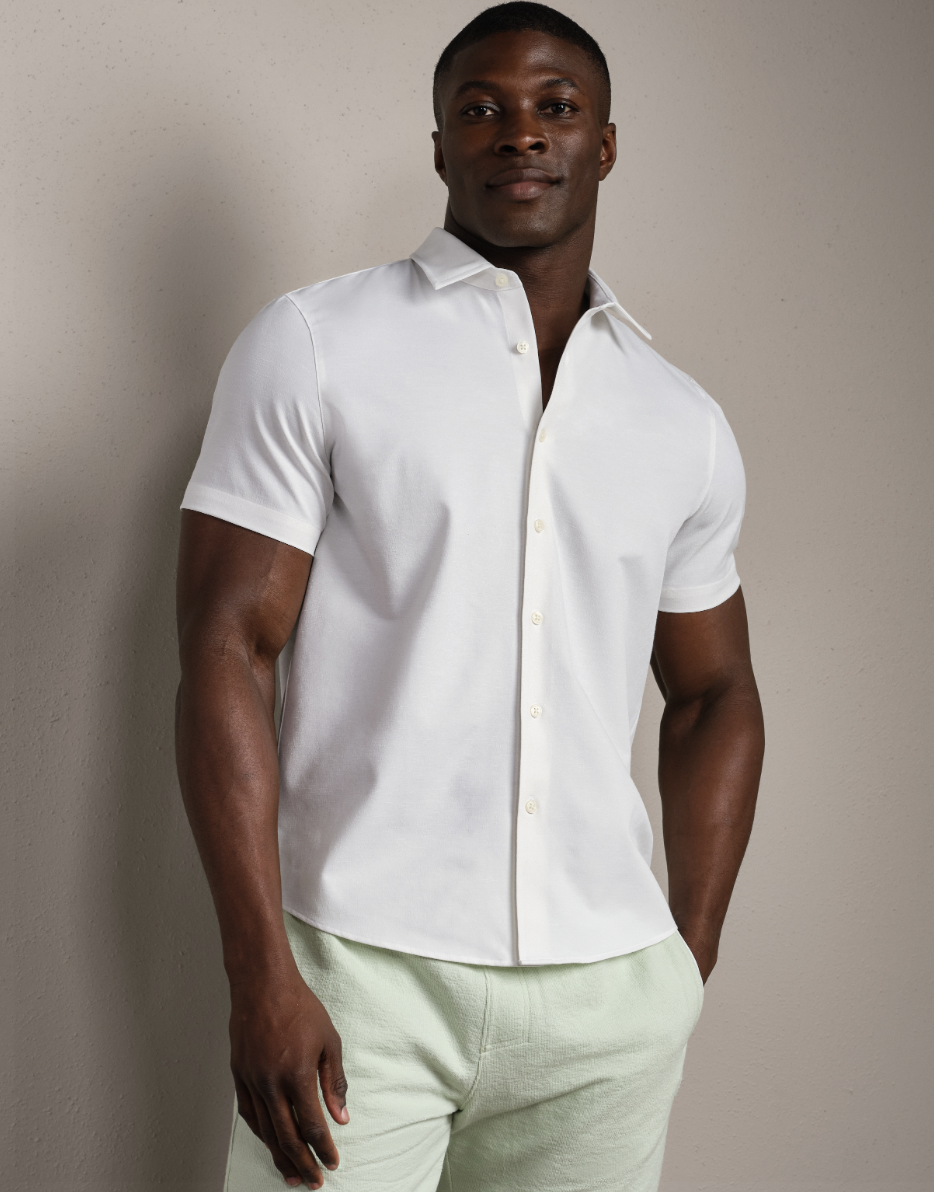 Rhone Brezza Linen-Blend Short Sleeve Shirt