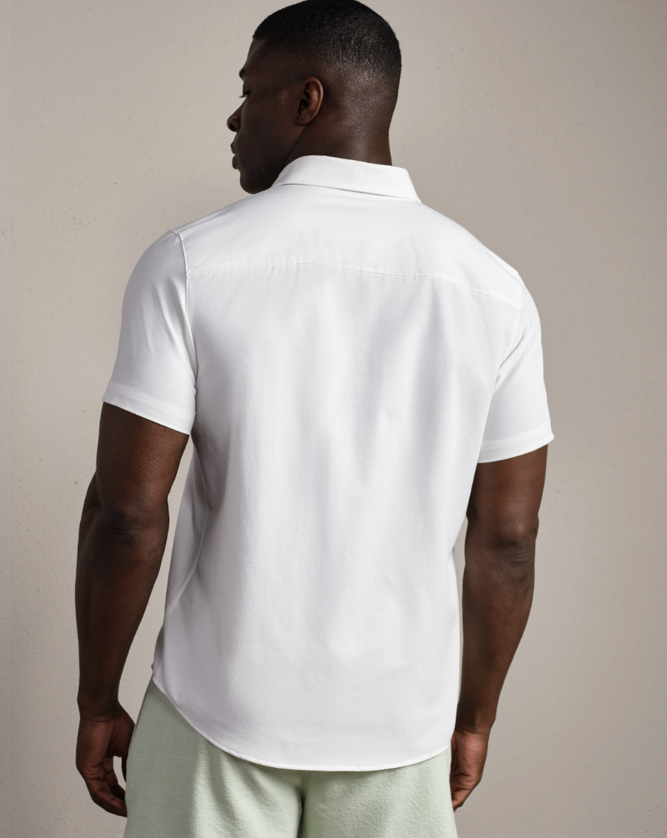 Rhone Brezza Linen-Blend Short Sleeve Shirt