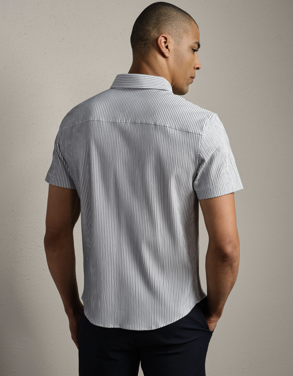 Rhone Commuter Seersucker Short Sleeve Shirt