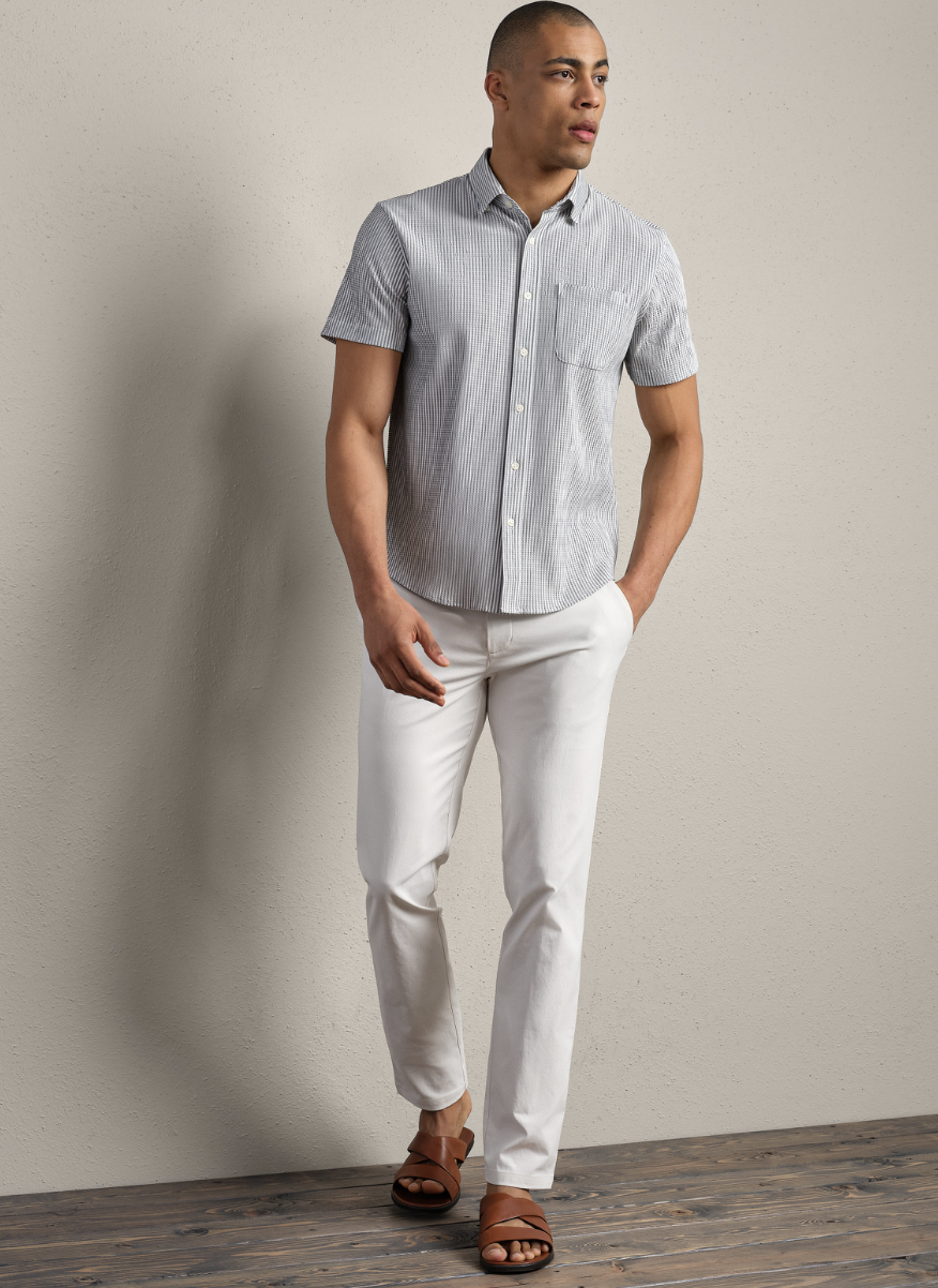 Rhone Commuter Seersucker Short Sleeve Shirt