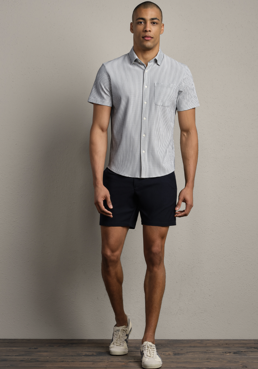 Rhone Commuter Seersucker Short Sleeve Shirt