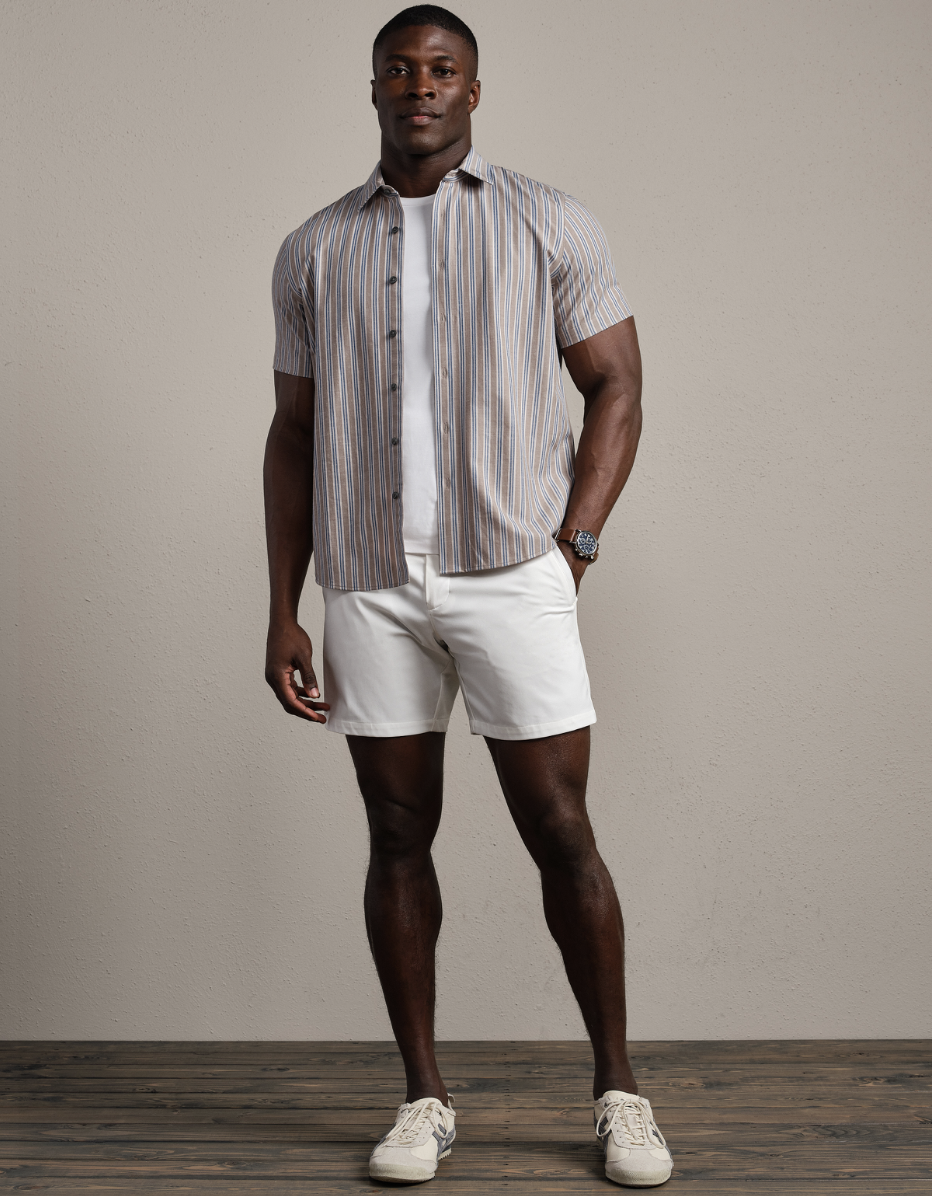 Rhone Brezza Linen Blend Short Sleeve Shirt