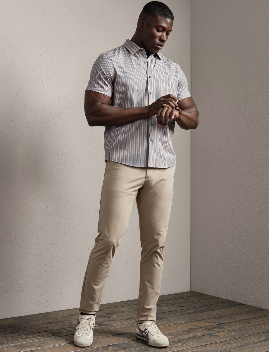 Rhone Brezza Linen Blend Short Sleeve Shirt