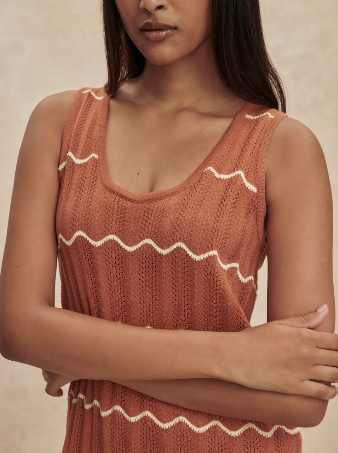 Varley Yuna Scallop Knit Dress