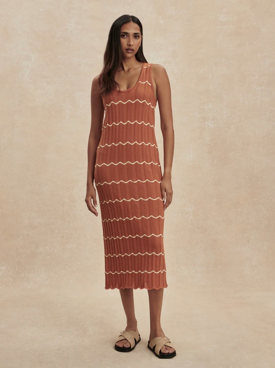 Varley Yuna Scallop Knit Dress