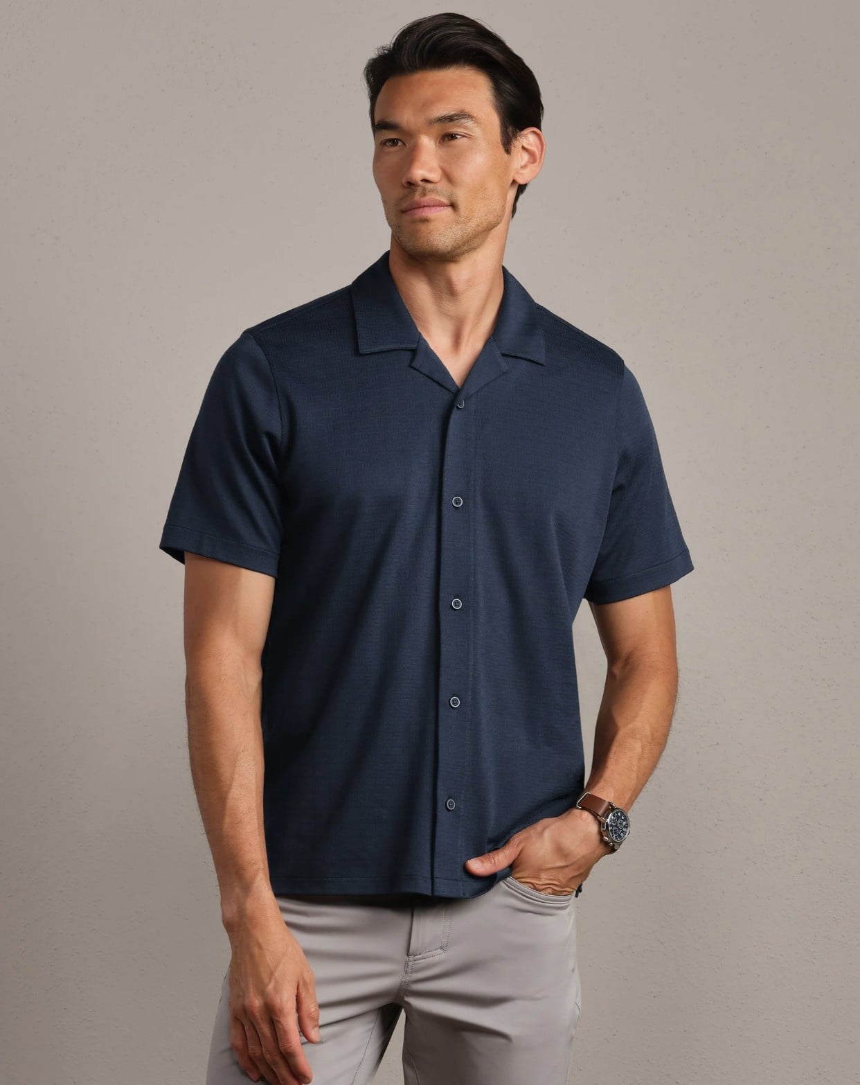 Rhone Palms Camp Collar Shirt