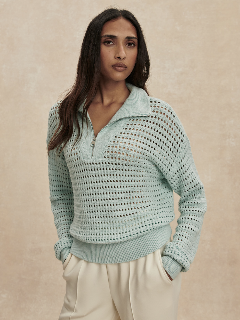 Varley Emeri Half Zip Knit Sweater