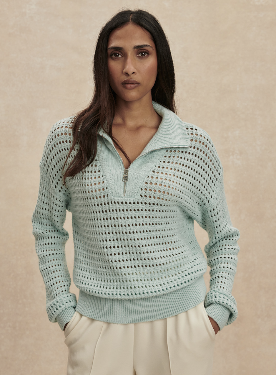 Varley Emeri Half Zip Knit Sweater