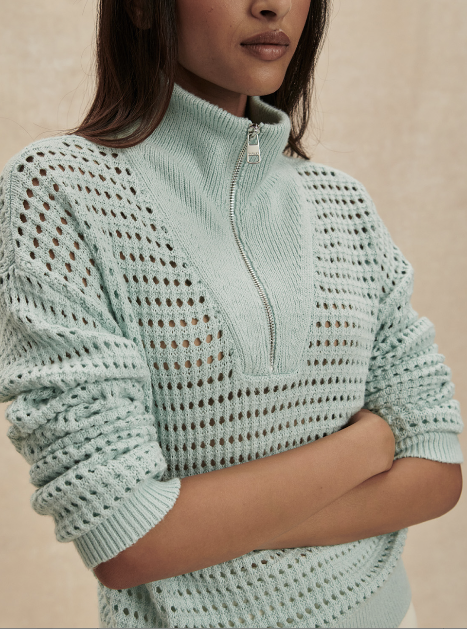 Varley Emeri Half Zip Knit Sweater